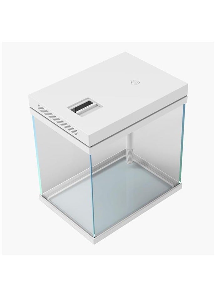7.5L (2 Gallons) Small Aquarium Fish Tank, Compact Eco Aquarium, Glass Aquarium, Desktop Fish Tank, Tropical Fish Tank With Lighting, Filtration, Waving and Aeration (25 Cm Wide)