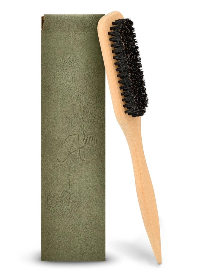 Ancable Boar Bristle Slick Back Hair Brush for Men Women Kids - Ideal for Sleek Ponytails, Buns, Smoothing Baby Hairs Flyaways with Edge Control & Volume Creation, Wide Rat Tail for Sectioning & Parting - Image 1