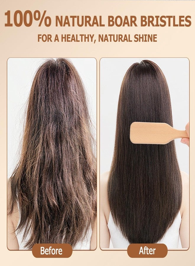 Ancable Boar Bristle Slick Back Hair Brush for Men Women Kids - Ideal for Sleek Ponytails, Buns, Smoothing Baby Hairs Flyaways with Edge Control & Volume Creation, Wide Rat Tail for Sectioning & Parting - Image 2