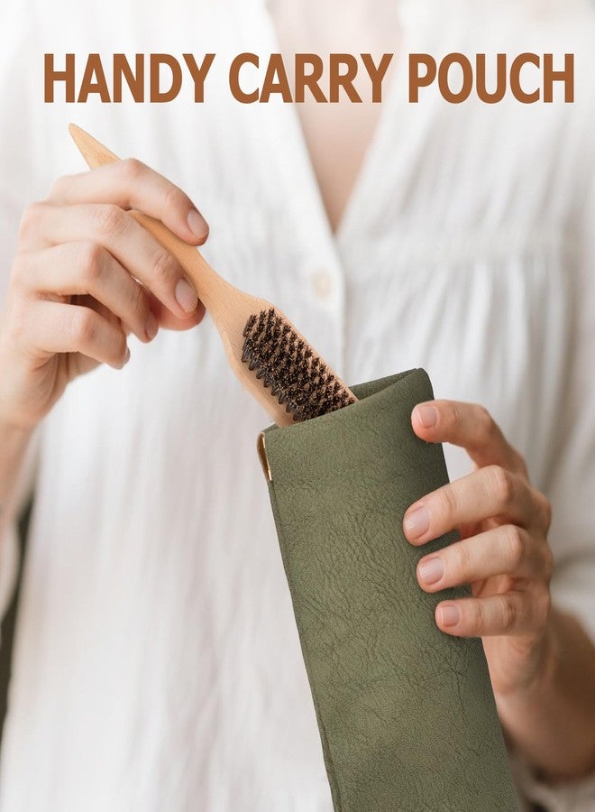 Ancable Boar Bristle Slick Back Hair Brush for Men Women Kids - Ideal for Sleek Ponytails, Buns, Smoothing Baby Hairs Flyaways with Edge Control & Volume Creation, Wide Rat Tail for Sectioning & Parting - Image 5