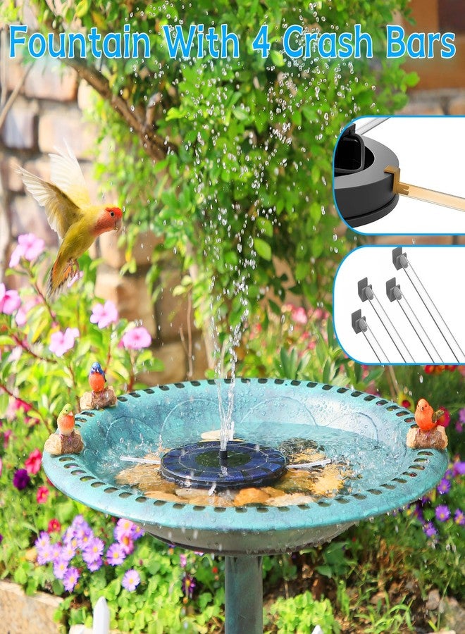 AMZtime Solar Water Fountain, Upgraded Solar Bird Bath Fountains with 6 Nozzles, Free Standing Floating Solar Powered Water Fountain Pump for Bird Bath, Garden, Pond, Pool and Outdoor - Image 2