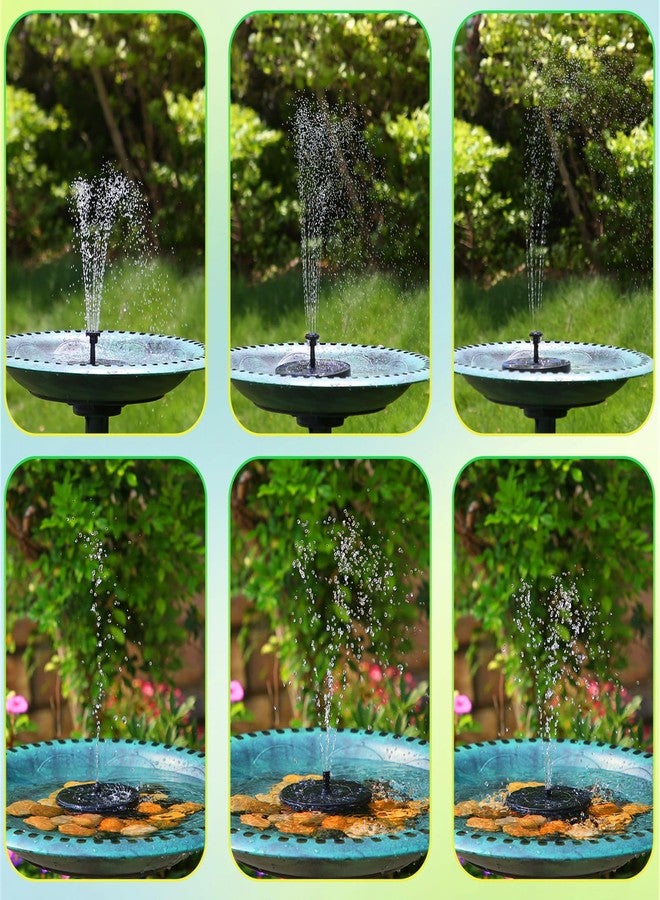AMZtime Solar Water Fountain, Upgraded Solar Bird Bath Fountains with 6 Nozzles, Free Standing Floating Solar Powered Water Fountain Pump for Bird Bath, Garden, Pond, Pool and Outdoor - Image 3