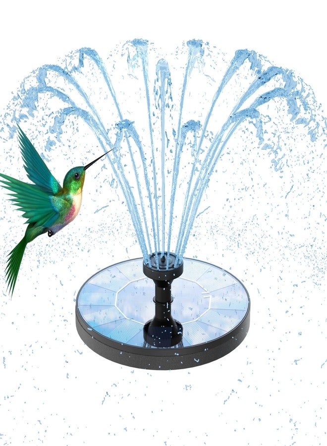 AMZtime Solar Water Fountain, Upgraded Solar Bird Bath Fountains with 6 Nozzles, Free Standing Floating Solar Powered Water Fountain Pump for Bird Bath, Garden, Pond, Pool and Outdoor - Image 1