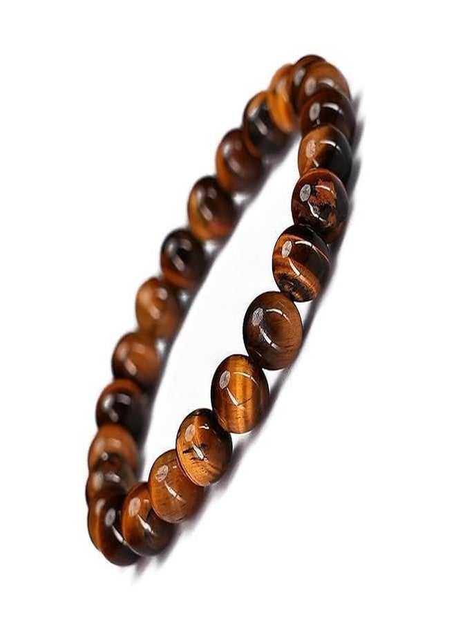 Sanctified Tiger Eye Bracelet for Men & Women | Natural Stone Bead Adjustable Unisex Crystal Bracelet for Confidence, Protection, Stylish, Spiritual, Fashion, Jewellery. - Image 1