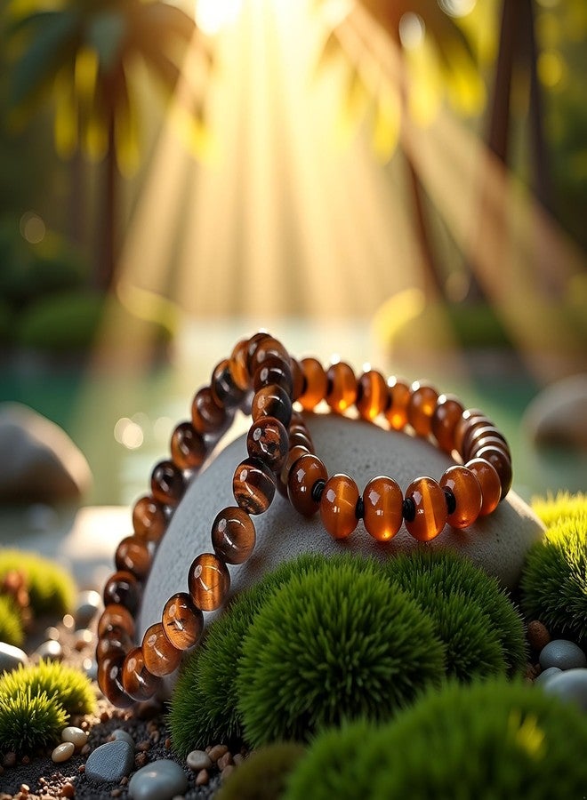 Sanctified Tiger Eye Bracelet for Men & Women | Natural Stone Bead Adjustable Unisex Crystal Bracelet for Confidence, Protection, Stylish, Spiritual, Fashion, Jewellery. - Image 5