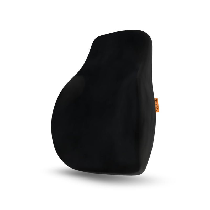 PLOSHE Lumbar Back Support Cushion for Office Chair Car Seat Lower Back Pain Relief Pillow Memory Foam Orthopedic Lumbar Spine Full Backrest Ergonomic Cushion Black 185 x 1575 x 5 inch - Image 1