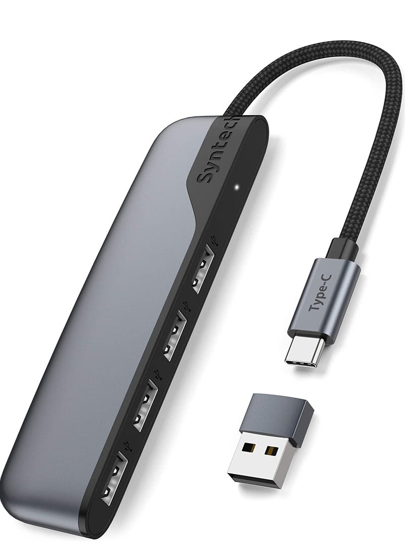 سينتيك موزع USB C إلى USB 4 منافذ من سينتيك، موزع من النوع C إلى USB 3.0 مع محول USB C إلى USB (USB 2.0)، ثاندربولت 3 إلى موزع USB متوافق مع ايفون 15 برو ماكس، ثاندربولت 4 ماك بوك برو، ايباد برو، اي ماك - Image 1