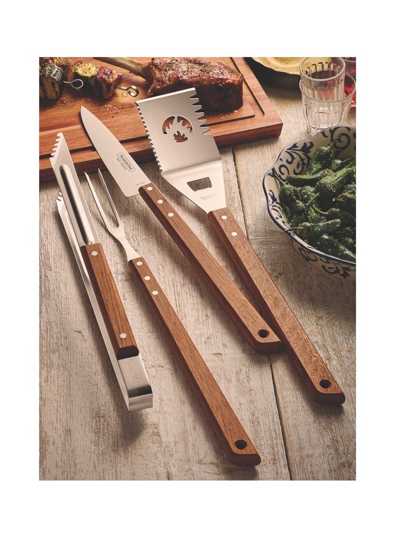 ترامونتينا شوكة تقطيع ترامونتينا شورااسكو  سم من الستانلس ستيل بمقبض خشبي - Image 3