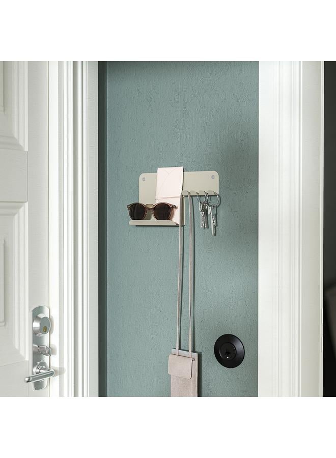 زبون منظم حائط مع خطافات، رمادي فاتح-بيج، 23×13 سم - Image 5