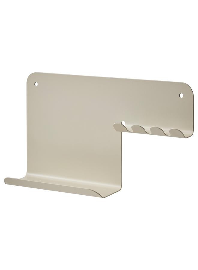 زبون منظم حائط مع خطافات، رمادي فاتح-بيج، 23×13 سم - Image 1