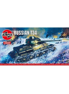 إيرفيكس نموذج دبابة Airfix - A01316V دبابة T34 روسية، مجموعات نماذج بلاستيكية للبالغين والأطفال من سن 14 عامًا فما فوق، بمقياس 1:76، مستوى المهارة 2، نماذج عسكرية مستوحاة من الحرب العالمية الثانية، دبابات من الحرب العالمية الثانية  - Image 1