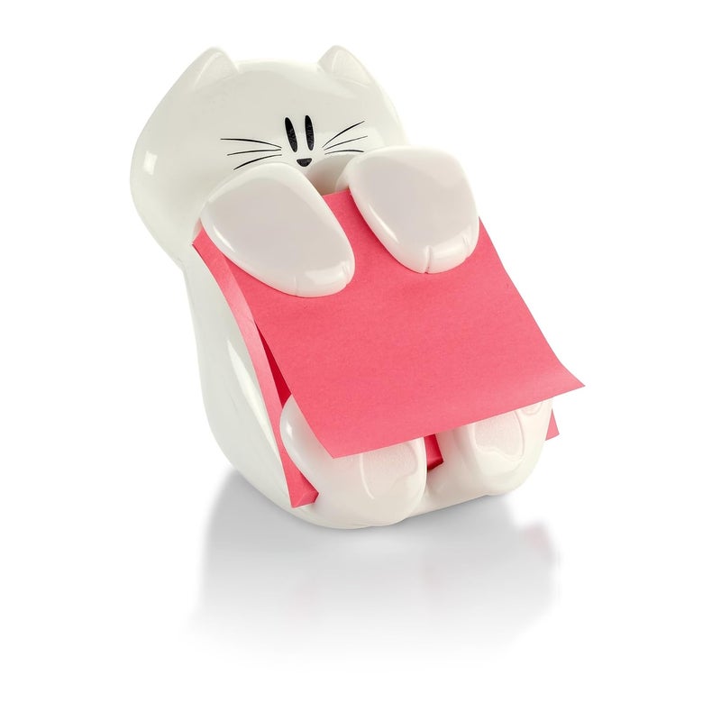 Post-it Pop-up Note Dispenser Cat Design 3x3 in 1 Dispenser/Pack (CAT-330 White) - Image 1