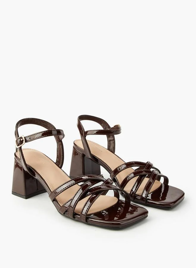 Women's Block Heel Buckle Closure Sandals