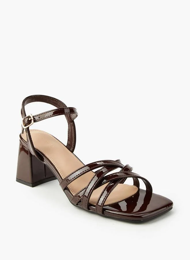 Flora Bella By Shoexpress Women's Block Heel Buckle Closure Sandals