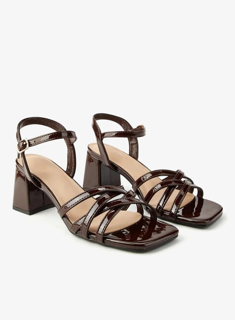 Flora Bella By Shoexpress Women's Block Heel Buckle Closure Sandals