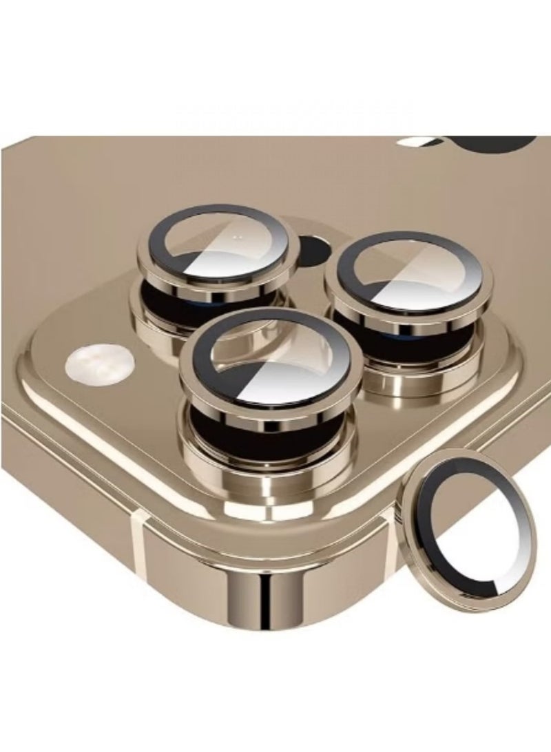 For iPhone 16 Pro/iPhone 16 Pro Max Camera Lens Protector, HD Tempered Metal Glass Camera Screen Protector Cover Film Accessories, Desert Titanium - Image 1