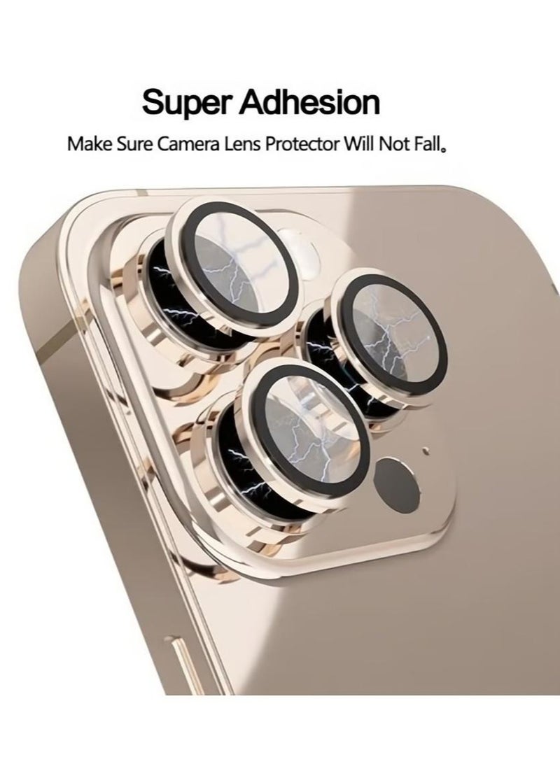 For iPhone 16 Pro/iPhone 16 Pro Max Camera Lens Protector, HD Tempered Metal Glass Camera Screen Protector Cover Film Accessories, Desert Titanium - Image 2