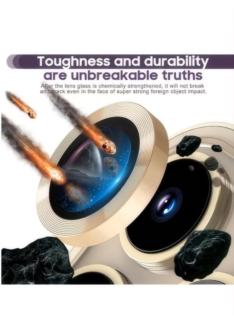 For iPhone 16 Pro/iPhone 16 Pro Max Camera Lens Protector, HD Tempered Metal Glass Camera Screen Protector Cover Film Accessories, Desert Titanium - Image 5