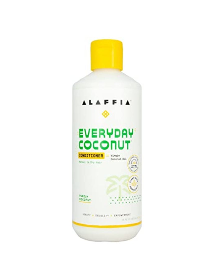 Alaffia Hair Care Everyday Coconut Conditioner Daily Moisturizer Wavy Curly Hair Products Vitamin E Virgin Coconut Oil Ginger Extract 16 Fl Oz - Image 1