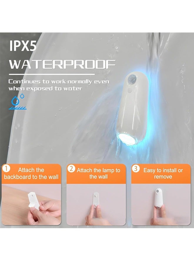 أوساويك مرحاض ضوء الليل مستشعر الحركة، 8 الألوان LED المتغيرة الجدار ضوء مستشعر الحركة ملحقات الحمام الداخلي ديكور، إضاءة المرحاض الداخلي أدوات فريدة للرجال الأطفال هدايا عيد الميلاد (1 حزمة) - Image 2