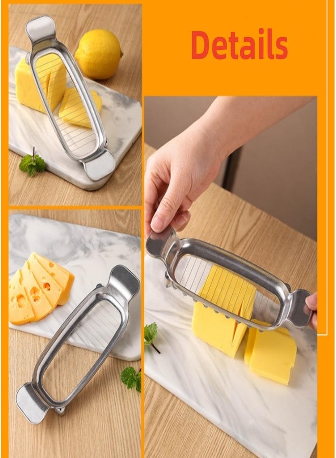 KiauFdcf Stainless Steel Multipurpose Cheese Slicer，with Ergonomic Handle, Suitable for Cutting Cheese, Butter, Eggs, Fruit and Other Softer Solid Food Use. - Image 2