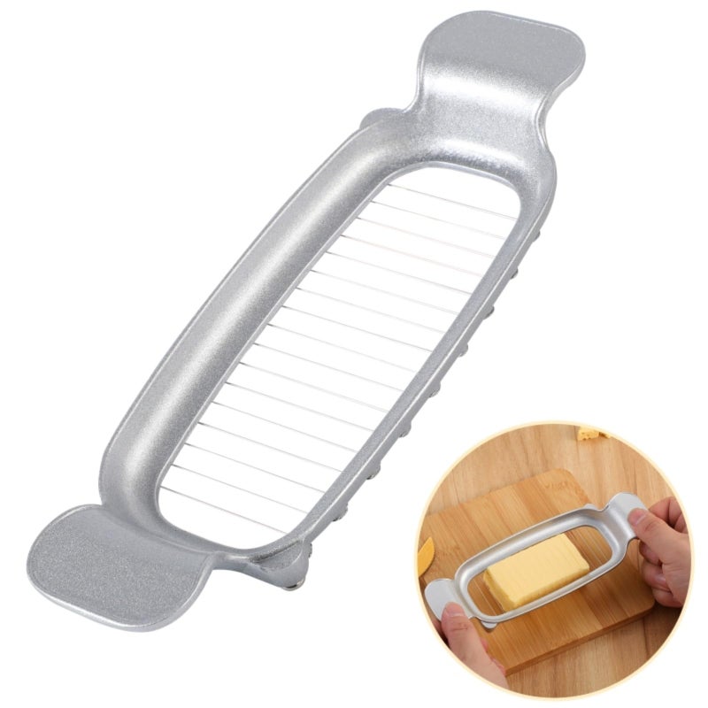 KiauFdcf Stainless Steel Multipurpose Cheese Slicer，with Ergonomic Handle, Suitable for Cutting Cheese, Butter, Eggs, Fruit and Other Softer Solid Food Use. - Image 1