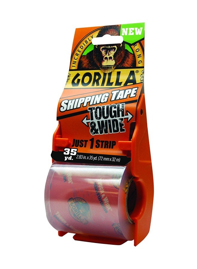 Gorilla Packing Tape Tough & Wide with Dispenser for Moving, Shipping and Storage, 2.83" x 35 yd, Clear, (Pack of 1) - Image 1