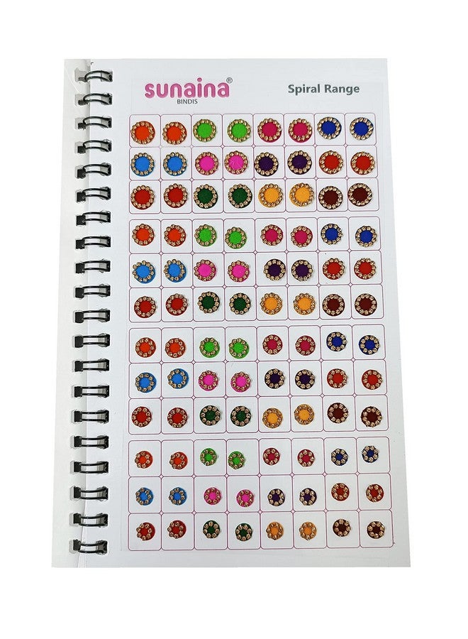 ساناينا ملصق جبين حلزوني من حجر الذهب كومكوم متعدد الألوان كتيب بيندي للنساء والفتيات (كتاب بيندي حجري - 372 بيندي) - Image 3