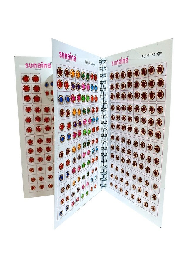 ساناينا ملصق جبين حلزوني من حجر الذهب كومكوم متعدد الألوان كتيب بيندي للنساء والفتيات (كتاب بيندي حجري - 372 بيندي) - Image 5