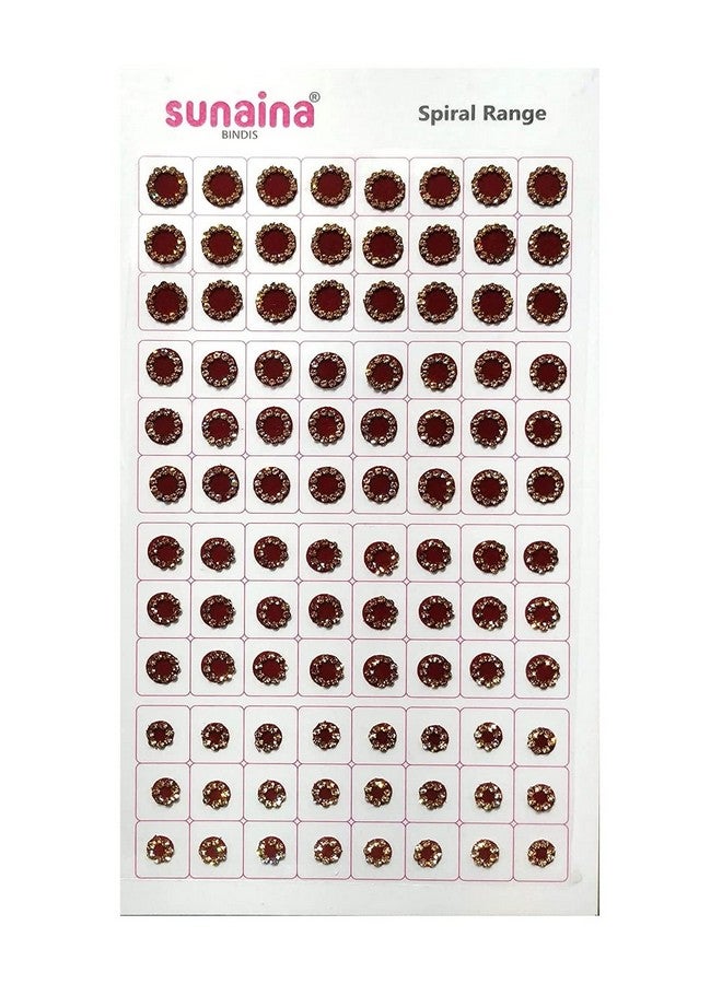 ساناينا ملصق جبين حلزوني من حجر الذهب كومكوم متعدد الألوان كتيب بيندي للنساء والفتيات (كتاب بيندي حجري - 372 بيندي) - Image 4