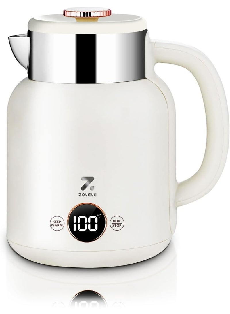 ZOLELE Intelligent Temperature Control Electric Kettle - 1.5L Stainless Steel Water Kettle Boiler Kettle 2200W with Auto Shut-Off, Dual Boiling Modes for Home Office Kitchen - Image 1