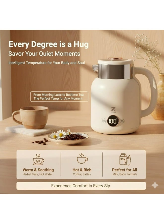 ZOLELE Intelligent Temperature Control Electric Kettle - 1.5L Stainless Steel Water Kettle Boiler Kettle 2200W with Auto Shut-Off, Dual Boiling Modes for Home Office Kitchen - Image 3