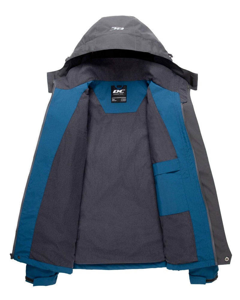 Diamond Candy Men Casual Hooded Rain Jacket-Diamond Candy lightweight Waterproof Softshell Raincoat Outdoor Sportswear, Dark Blue, XL - Image 4