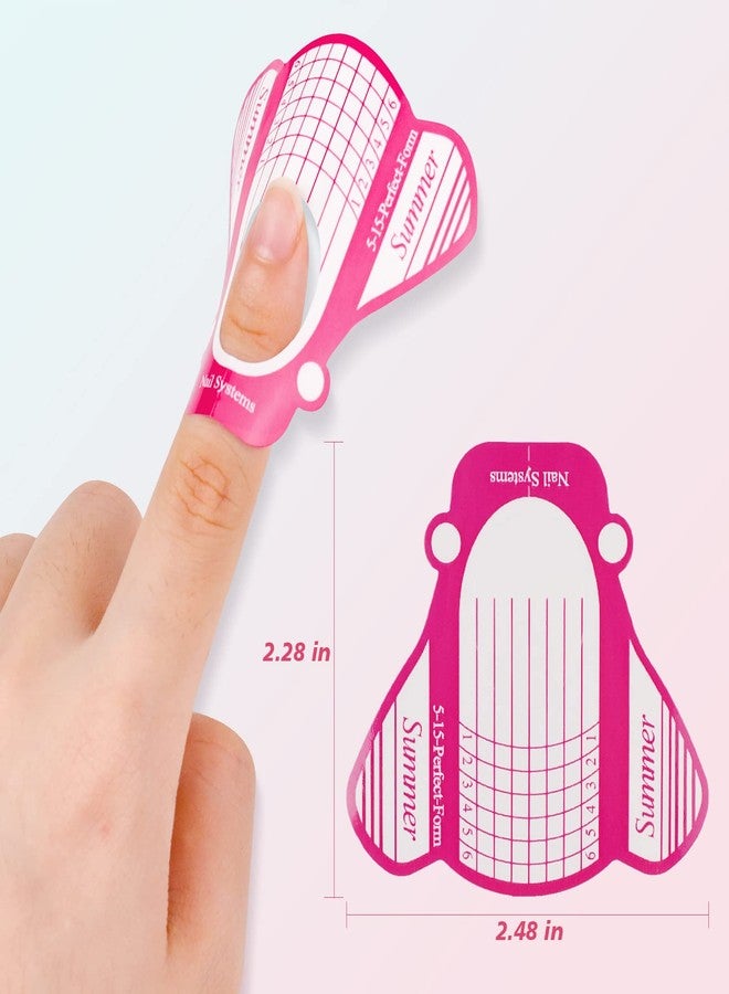 Subay 200Pcs Professional Long Nail Forms for Acrylic Nails, Polygel Nails, Thick Nail Extension Forms for Nail Art Tips, Premium Acrylic Nail Paper Forms, Nail Former Stickers for Professional Use - Image 5