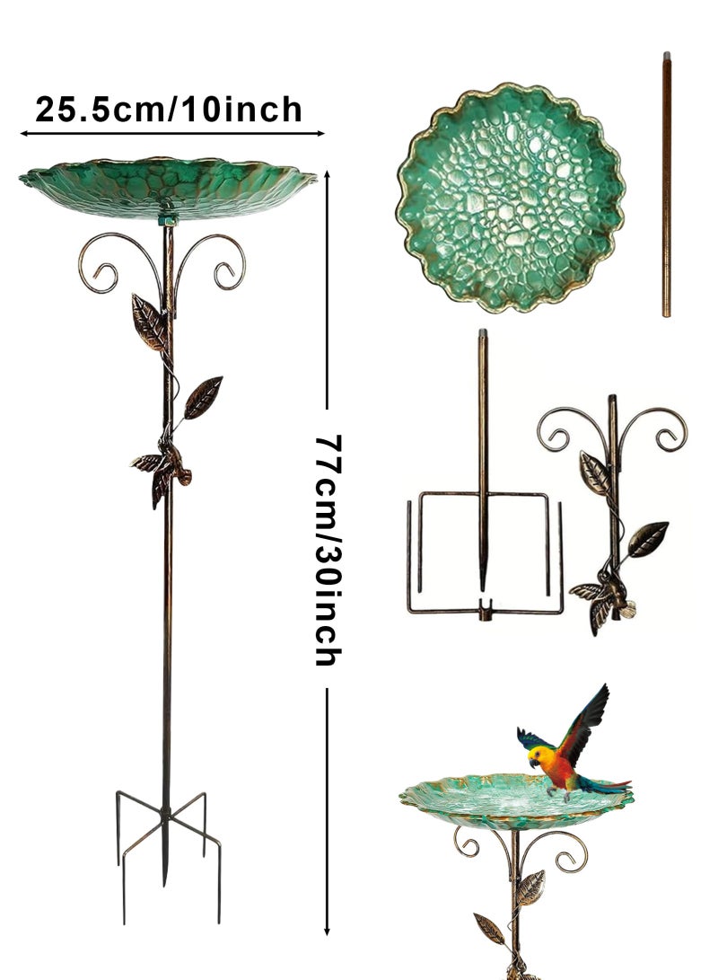 أوربازار حمام طيور للحديقة، حمام طيور معدني، ديكور حديقة قائم، كبير 77 سم، وعاء ماء للطيور البرية، شارب ماء للطيور، ديكور حديقة خارجي، حفرة ماء، حمام طيور للشرفة - Image 2