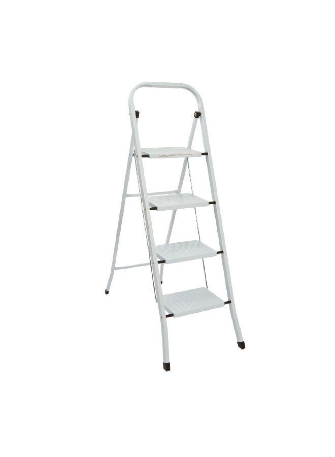 Wrights Anti Skid Surface Powder Coated Finish 4-Step Metal Ladder White 3.3 x 139.5 x 46.5 cm WR2040-II 