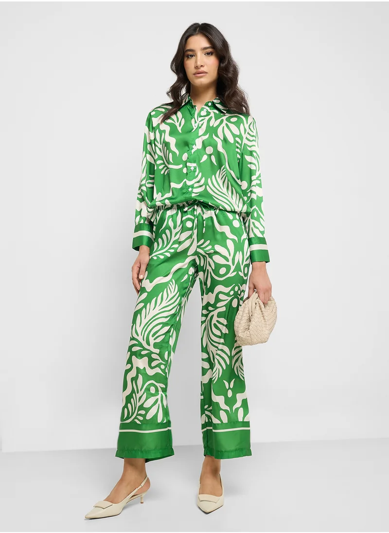 ايلا Monochrome Printed Top & Pant Set