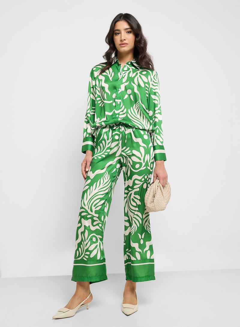 ELLA Monochrome Printed Top & Pant Set  - Image 1