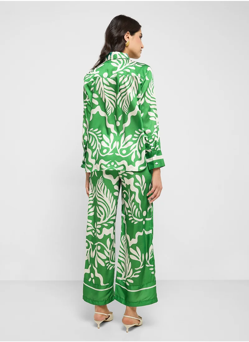 ايلا Monochrome Printed Top & Pant Set