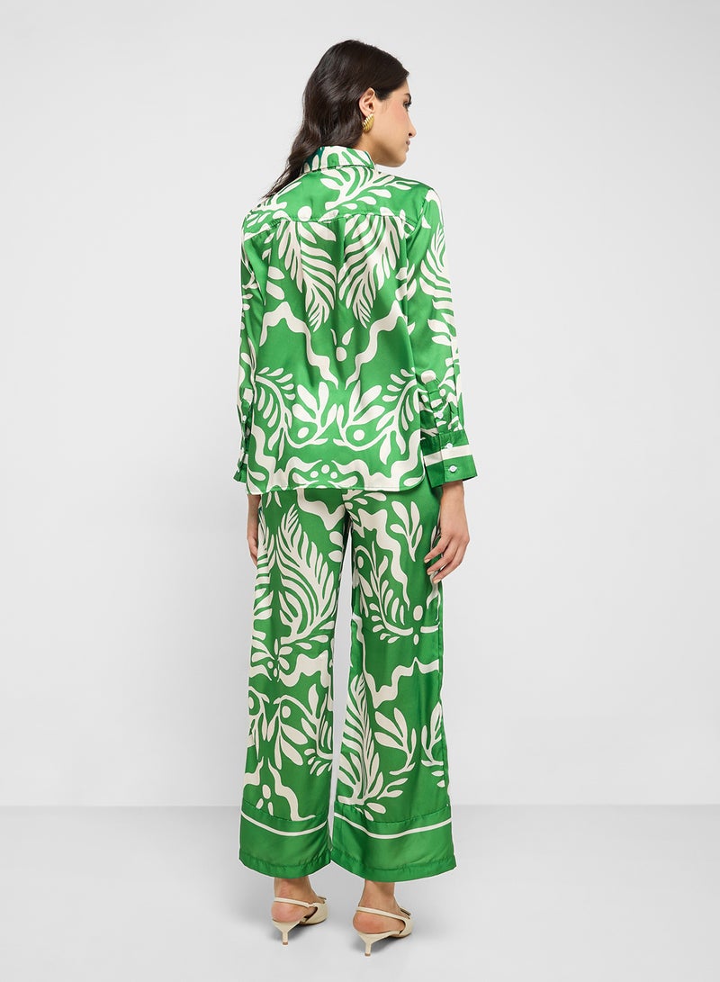 ELLA Monochrome Printed Top & Pant Set  - Image 2