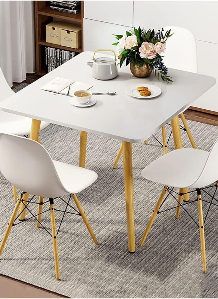 CityRiya-Long - Dining Table Kitchen Table White Square Wooden Leisure Coffee Table for Kitchen Dining Room & Living Room - Image 1