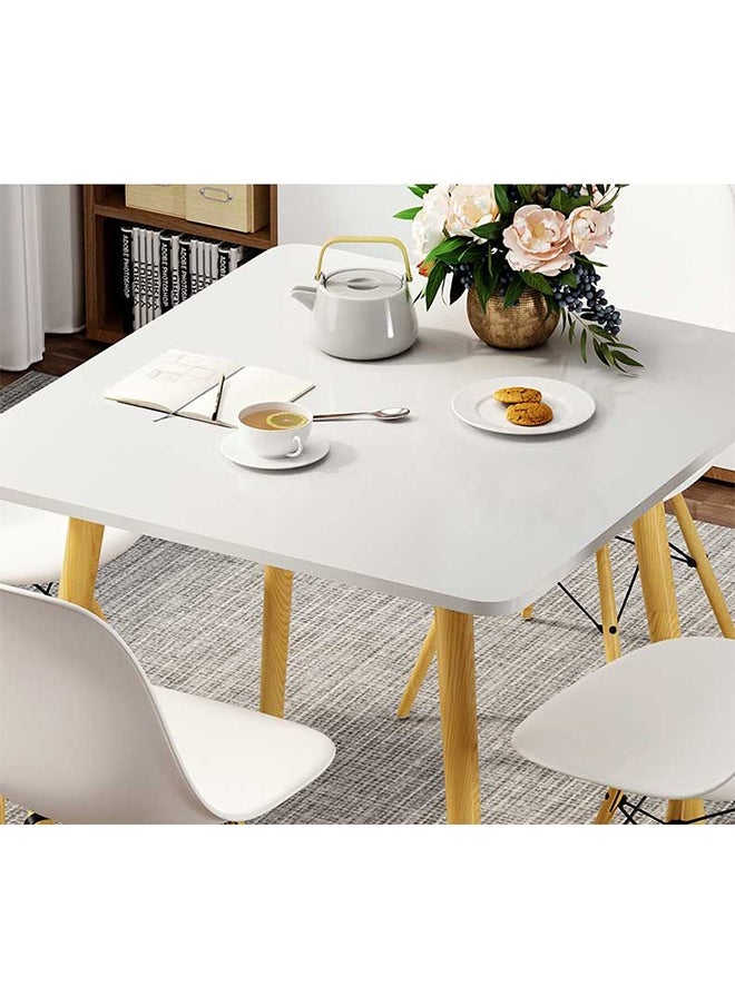 CityRiya-Long - Dining Table Kitchen Table White Square Wooden Leisure Coffee Table for Kitchen Dining Room & Living Room - Image 1