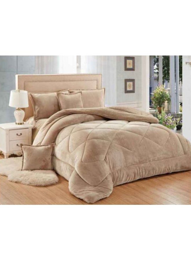 6-Piece Comforter Set microfiber Beige