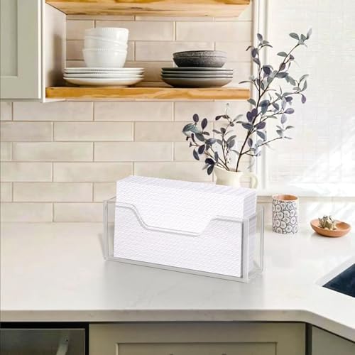 PITBVO Acrylic Guest Towel Holder for Bathroom, Clear Splash-proof Napkin Holder, Disposable Hand Towel Holder, Vertical Napkin Holder, Dining Table Napkin Dispenser for Home, Hotel, Office, Bar - Image 4