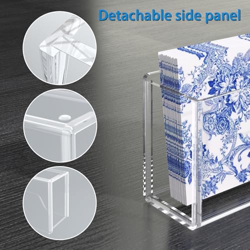 PITBVO Acrylic Guest Towel Holder for Bathroom, Clear Splash-proof Napkin Holder, Disposable Hand Towel Holder, Vertical Napkin Holder, Dining Table Napkin Dispenser for Home, Hotel, Office, Bar - Image 5