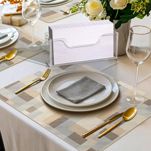 PITBVO Acrylic Guest Towel Holder for Bathroom, Clear Splash-proof Napkin Holder, Disposable Hand Towel Holder, Vertical Napkin Holder, Dining Table Napkin Dispenser for Home, Hotel, Office, Bar - Image 2
