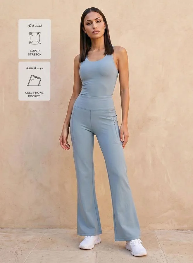 Splash Active Blue 2 Way Stretch Flared Leggings for Women | Best Price UAE