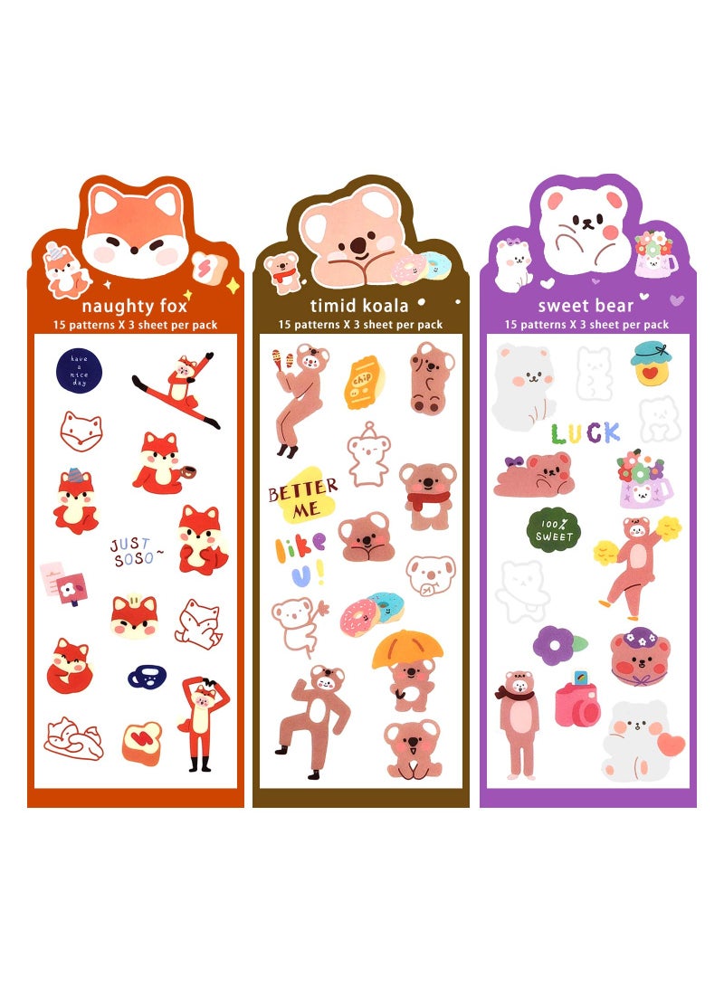 SYOSI 270 Sheets Scrapbook Stickers Cute Woodland Animal Stickers Kawaii Stickers Journal Sticker Decoration Sticker Cartoon Decals for Scrapbooking Diary Album DIY Arts and Crafts Card Design (Furry) - Image 2