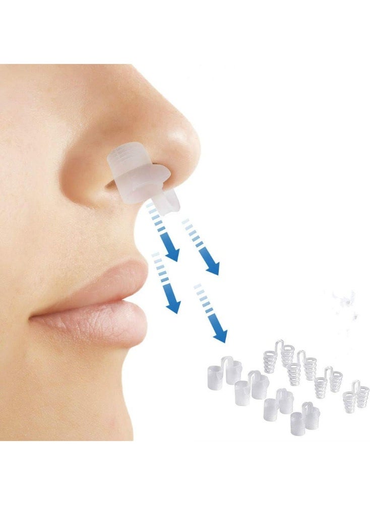 مشابك مضادة للشخير – موسعات أنف سيليكون لوقف الشخير وتحسين التنفس أثناء النوم – طقم 8 قطع بمقاسات مختلفة للرجال والنساء - Image 4