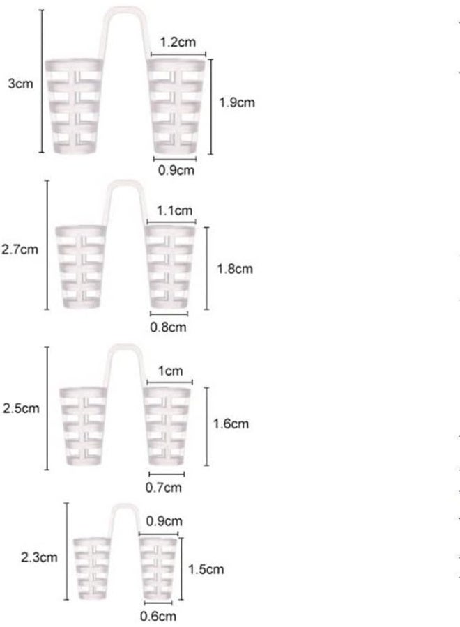 مشابك مضادة للشخير – موسعات أنف سيليكون لوقف الشخير وتحسين التنفس أثناء النوم – طقم 8 قطع بمقاسات مختلفة للرجال والنساء - Image 3
